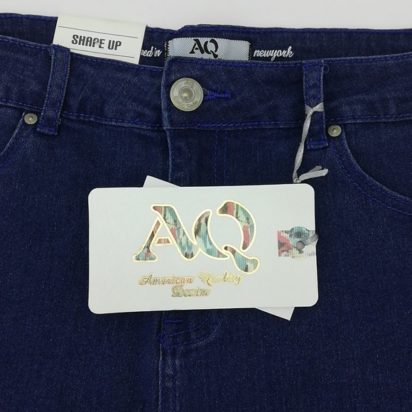 American Quality Women's Blue Frayed Hem Denim Shape Up Shorts Size 20 - Picture 4 of 4